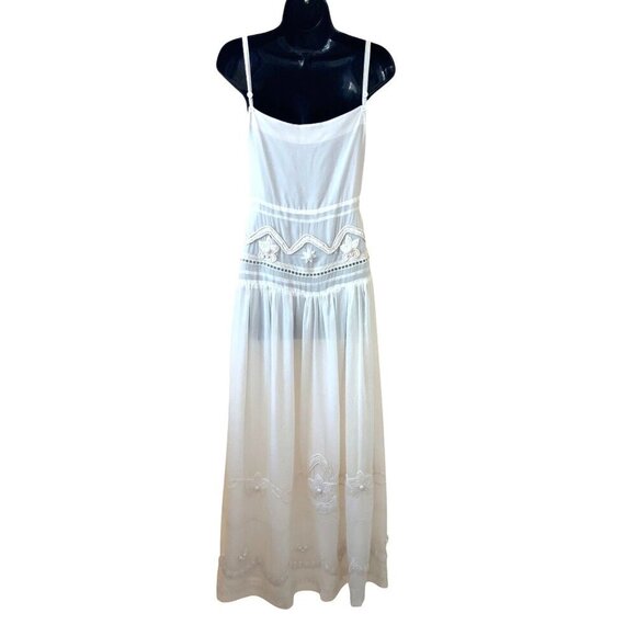 MINT by Jody Arnold ( Anthropology) small white maxi semi sheer with full linin - Picture 5 of 11